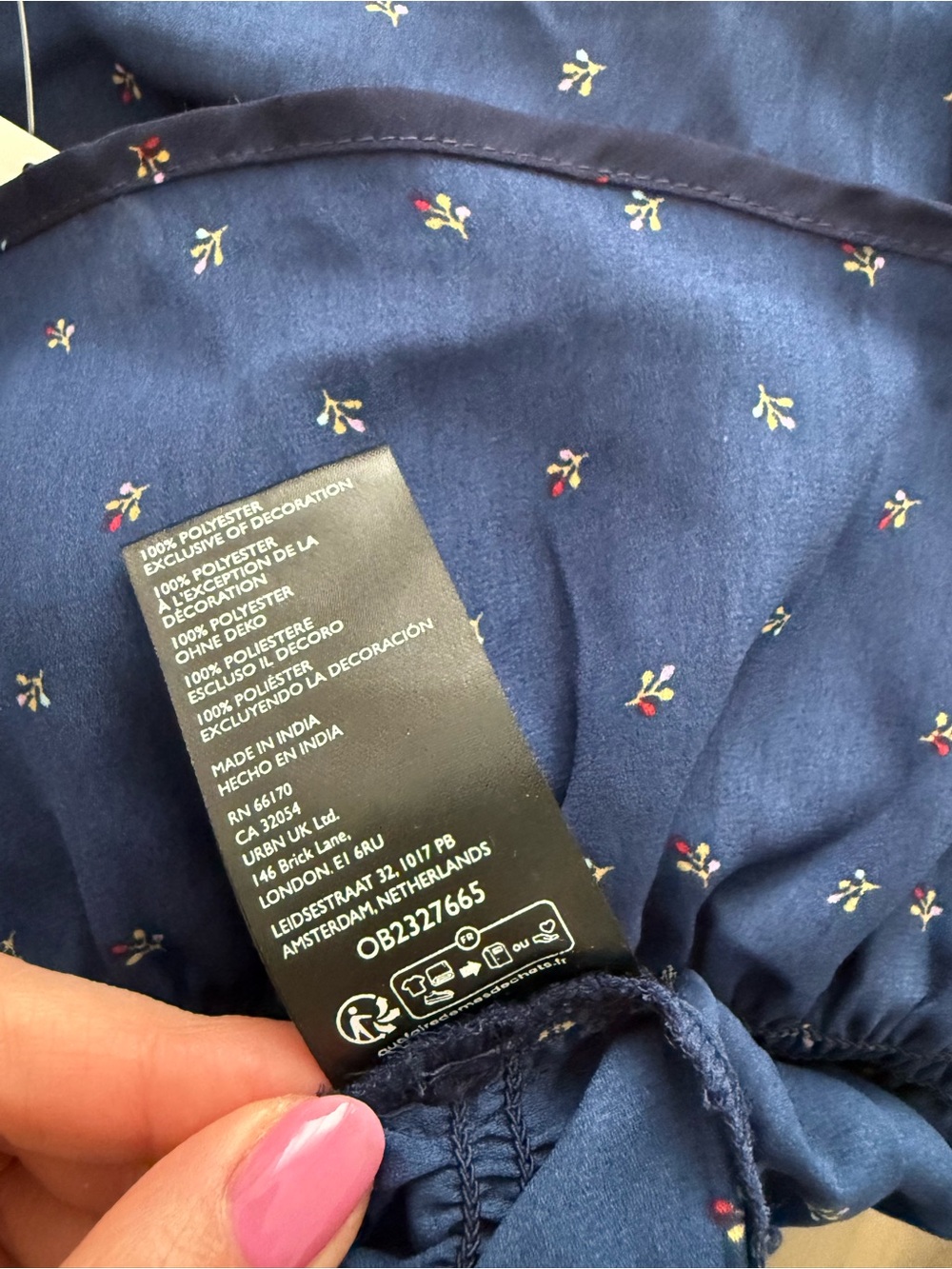 *NWT* FREE PEOPLE Size L Navy Adore You Blouse - Picture 4 of 7
